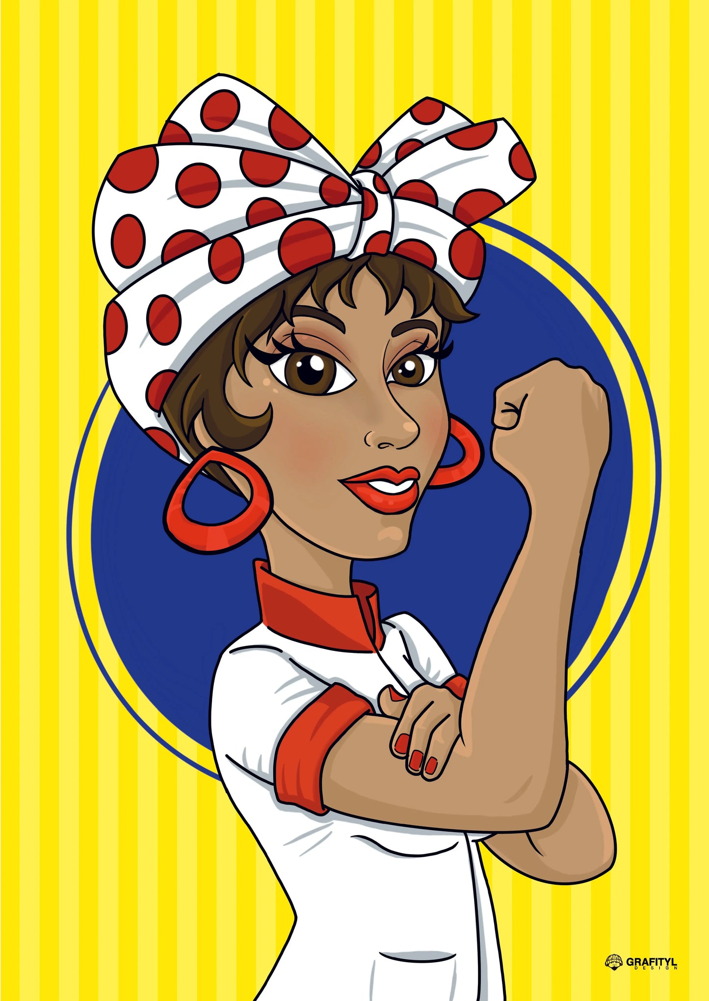 Afiche "Mujer PAN" – Versión Caricatura | Arte Pop Venezolano Grafityl-shop