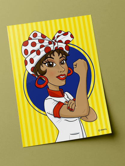 Afiche "Mujer PAN" – Versión Caricatura | Arte Pop Venezolano Grafityl-shop